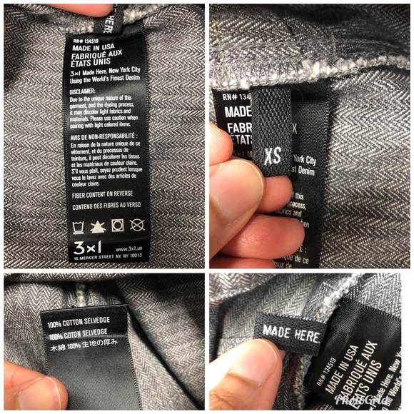 3x1 NYC Structured Zip Back Grey Cotton Crop Top - Picture 8 of 8